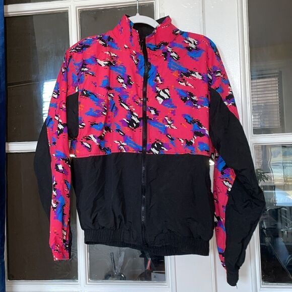 Dolfin international cool vtg 90s windbreaker jacket full zip pixel size medium - Picture 13 of 15